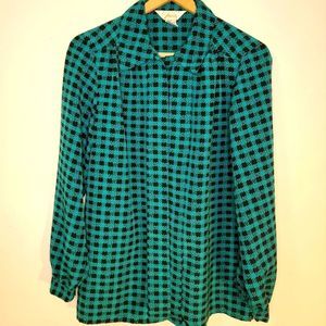 Vintage Houndstooth Fashion Attitudes Blouse